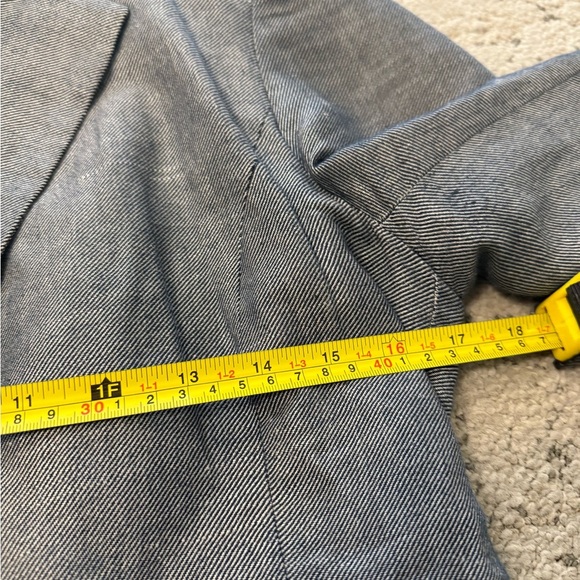 Sandro size 6 Great condition linen/cotton blend Women's Blazer in Light denim - Picture 13 of 15